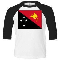 Flag Of Papua New Guinea Toddler 3/4 Sleeve Tee | Artistshot