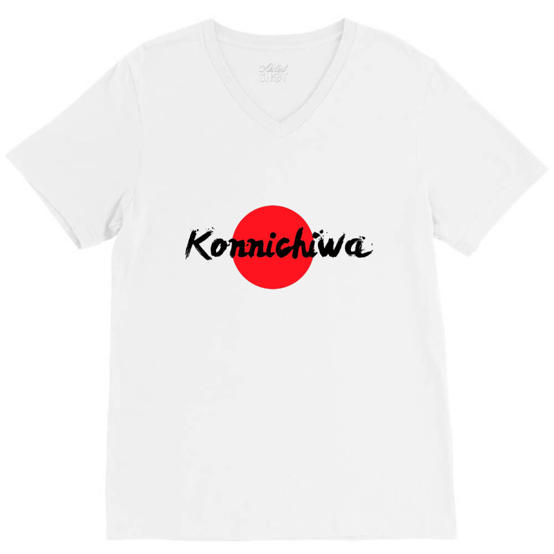 Konnichiwa Japan Kawai V-Neck Tee by anniesawayn | Artistshot