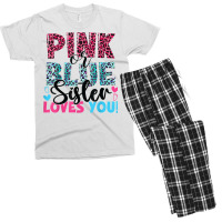 Pink Or Blue Sister Loves You Baby Gender Reveal T Shirt Men's T-shirt Pajama Set | Artistshot