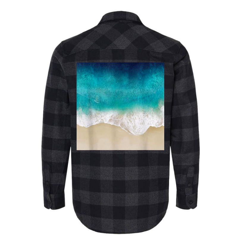 Retro Modern Colorful Aqua Ocean Waves Paint T Shirt Flannel Shirt | Artistshot