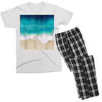 Retro Modern Colorful Aqua Ocean Waves Paint T Shirt Men's T-shirt Pajama Set | Artistshot