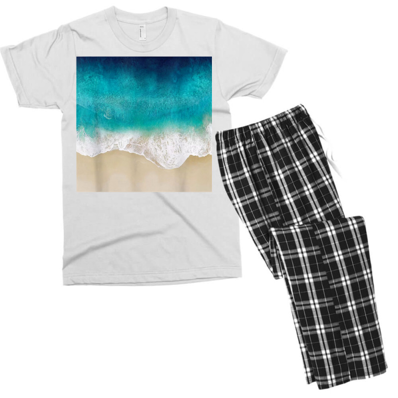 Retro Modern Colorful Aqua Ocean Waves Paint T Shirt Men's T-shirt Pajama Set | Artistshot