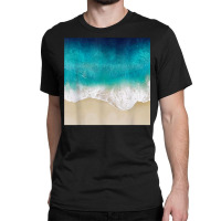 Retro Modern Colorful Aqua Ocean Waves Paint T Shirt Classic T-shirt | Artistshot