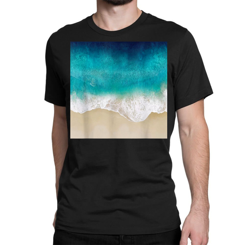 Retro Modern Colorful Aqua Ocean Waves Paint T Shirt Classic T-shirt | Artistshot