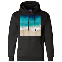 Retro Modern Colorful Aqua Ocean Waves Paint T Shirt Champion Hoodie | Artistshot