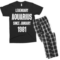 Zodiac Aquarius Birthday Legendary Since January 1981 T Shirt Men's T-shirt Pajama Set | Artistshot