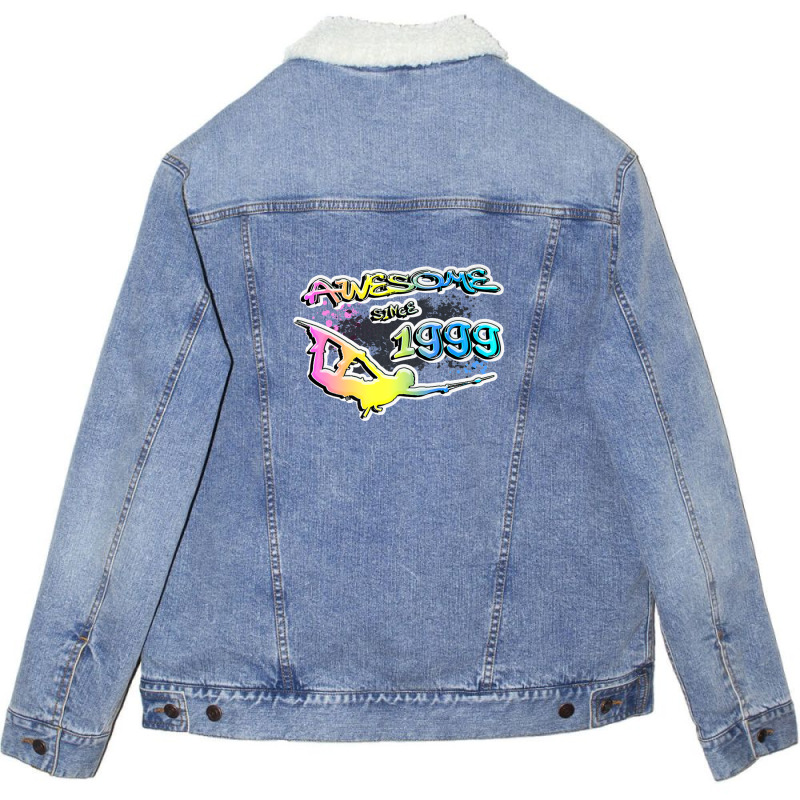 Awesome Since 1999. Wakeboard Lifestyle Unisex Sherpa-lined Denim Jacket | Artistshot