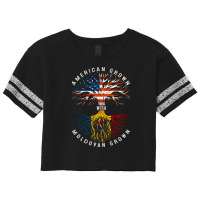 American Grown With Moldovan Roots Moldova Flag Usa Flag Scorecard Crop Tee | Artistshot