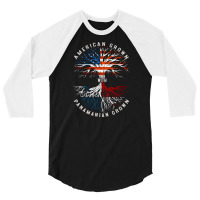 American Grown With Panamanian Roots Tree Panama Flag Usa Flag 3/4 Sleeve Shirt | Artistshot