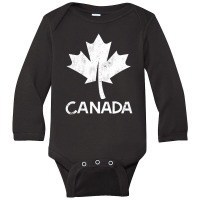 I Love Canada, Canadian Flag Vintage Canadian Maple Leaf Long Sleeve Baby Bodysuit | Artistshot