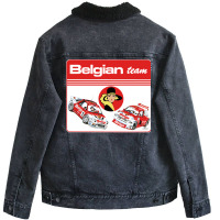 Belgian Team 86 Unisex Sherpa-lined Denim Jacket | Artistshot