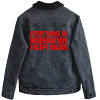 Album Music Except, Bacon Unisex Sherpa-lined Denim Jacket | Artistshot