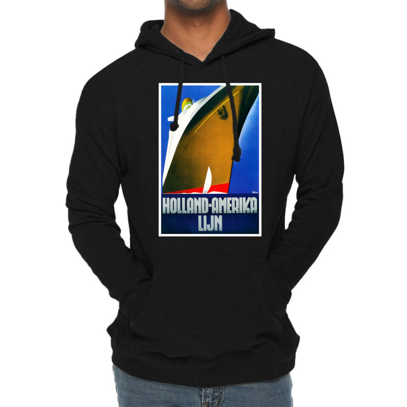 Holland Amerika Line. Vintage Cruise Poster   Travel   Ship. Lightweight Hoodie | Artistshot