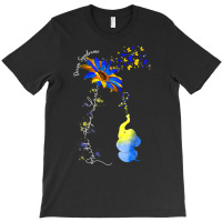 Faith Hope Love Down Syndrome Awareness Ribbon Yellow Blue T Shirt T-shirt | Artistshot