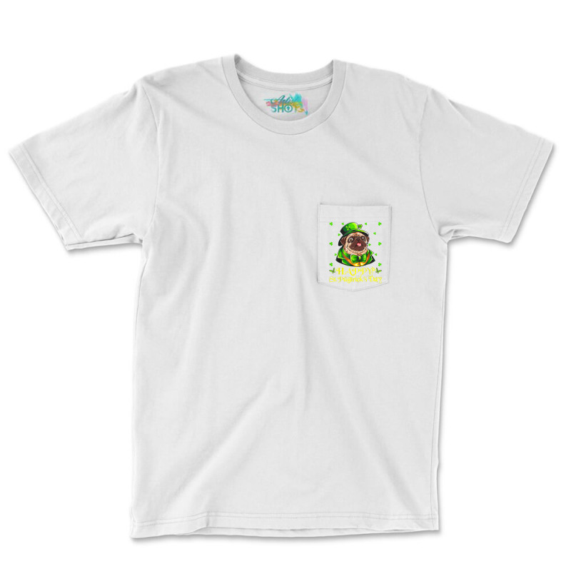 Happy St. Pugtrick's Day Leprechaun Hat Irish Ireland Flag T Shirt Pocket T-shirt | Artistshot