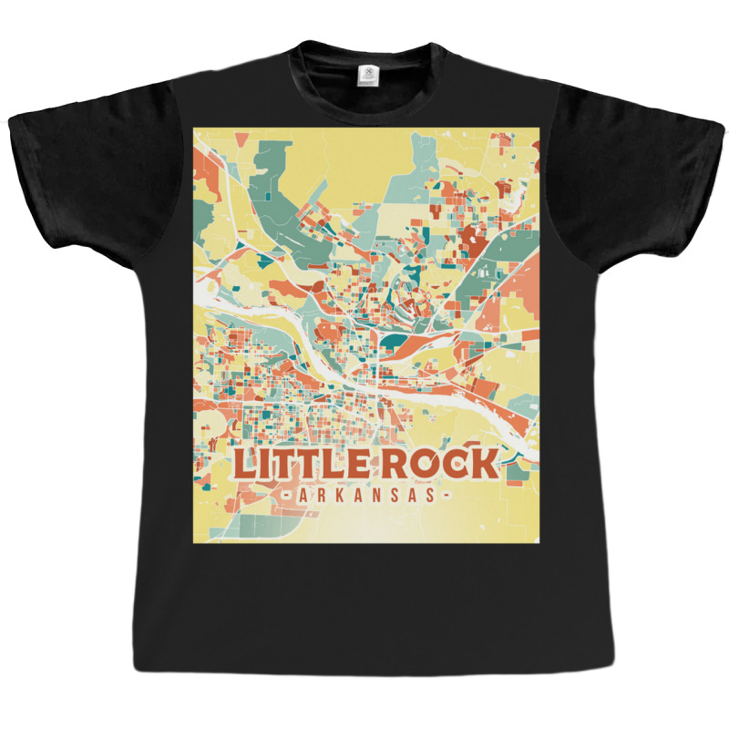 Little Rock Us Map Graphic T-shirt | Artistshot