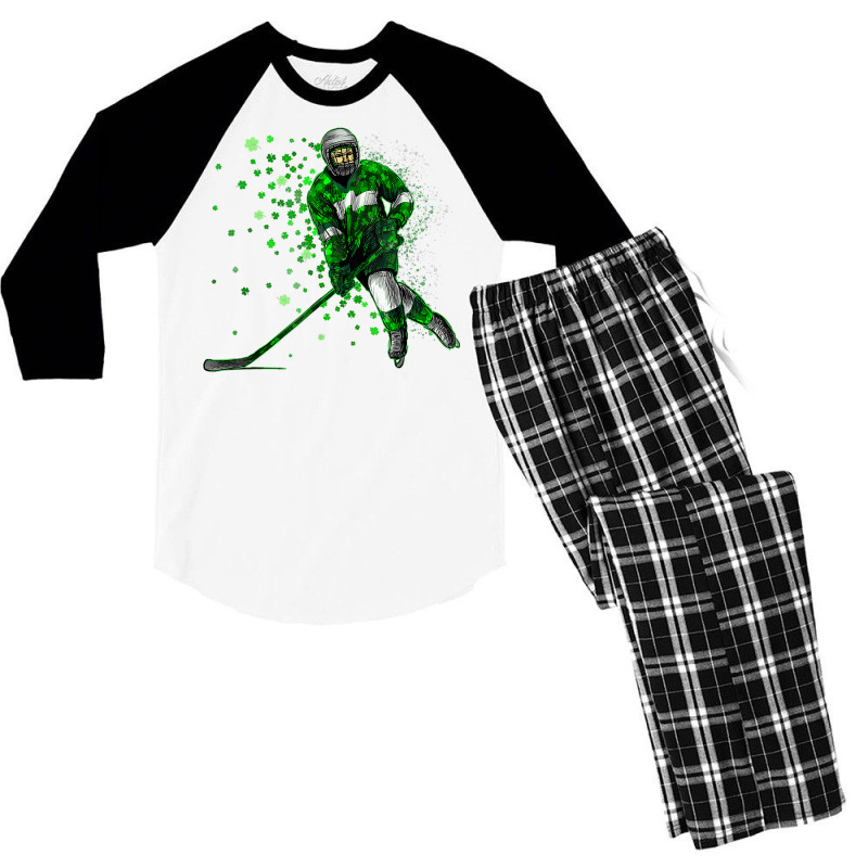 Irish Hockey Player Shamrock St Patrick's Day T Shirt Men's 3/4 Sleeve Pajama Set | Artistshot