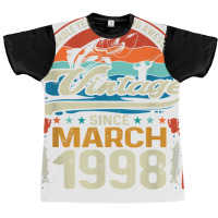 March 1998 Vintage 25th Birthday 25 Year Old Fishing Lovers T Shirt Graphic T-shirt | Artistshot