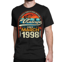 March 1998 Vintage 25th Birthday 25 Year Old Fishing Lovers T Shirt Classic T-shirt | Artistshot