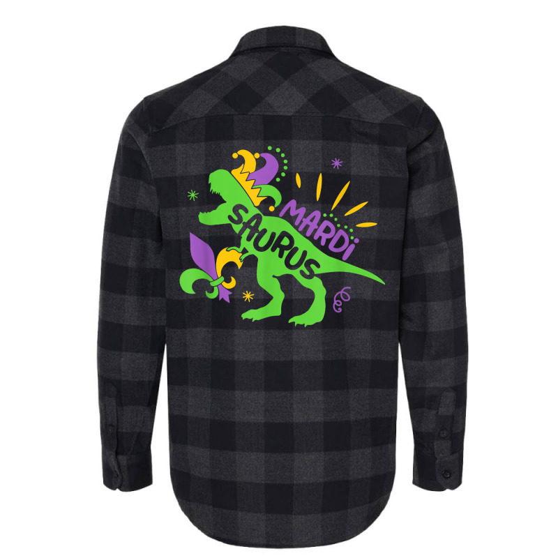 Mardi Saurus T Rex Dinosaur Mardi Gras T Shirt Flannel Shirt | Artistshot