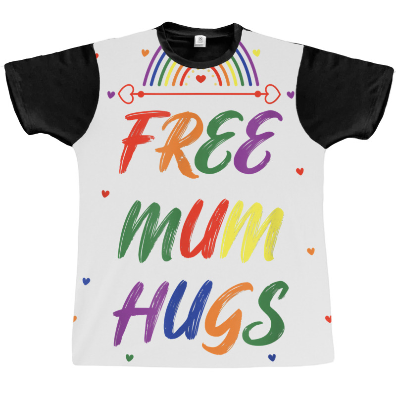 Transgender Lgbt Gay Bisexual Rainbow I Free Mum Hugs T Shirt Graphic T-shirt | Artistshot