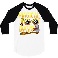 Wizard 100 Magical Days 100th Days Of School Kids Teachers T Shirt 3/4 Sleeve Shirt | Artistshot