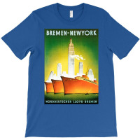 Bremen New York Line. Vintage Cruise Canvas Print T-shirt | Artistshot