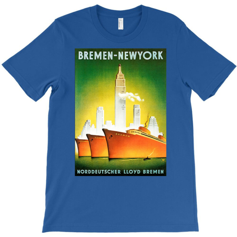 Bremen New York Line. Vintage Cruise Canvas Print T-Shirt by olsettorbasl | Artistshot