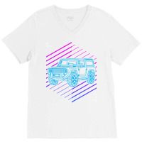 Bronco 4x4 Suv Blueprint V-neck Tee | Artistshot