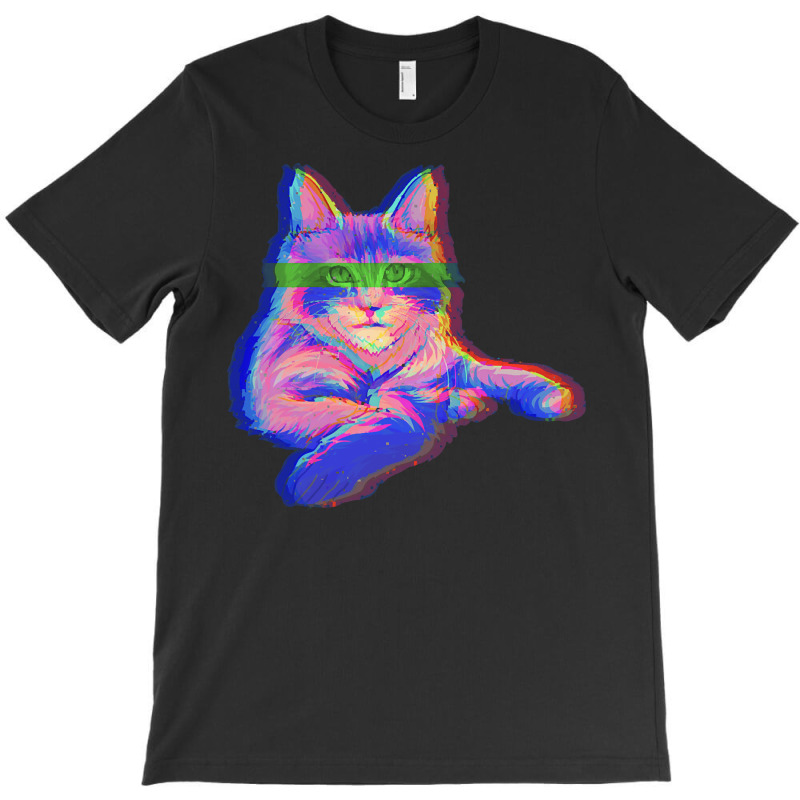 Cat Apparel T  Shirt Cat Maine Coon Glitch Effect Cats T  Shirt T-Shirt by june33934 | Artistshot