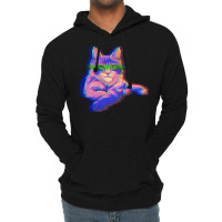 Cat Apparel T  Shirt Cat Maine Coon Glitch Effect Cats T  Shirt Lightweight Hoodie | Artistshot