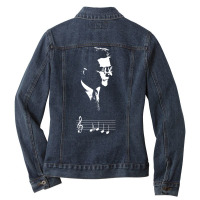 Dmitri Shostakovich Dsch Motif Musical Notes Ladies Denim Jacket | Artistshot