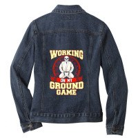 Funny Cool Ground Game Fighter Judo Skull Fight Sports Ladies Denim Jacket | Artistshot