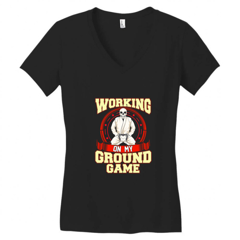 Funny Cool Ground Game Fighter Judo Skull Fight Sports Women's V-Neck T-Shirt by FredPerry | Artistshot