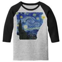 Arkansas Starry Night Style State T Shirt Youth 3/4 Sleeve | Artistshot