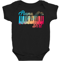 Vintage Piano Girl Pianist Music Notes Musical Keyboard Cute T Shirt Baby Bodysuit | Artistshot