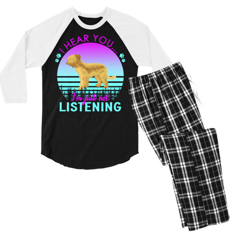 Briard T  Shirt I Hear You I'm Just Not Listening Briard Lover T  Shir Men's 3/4 Sleeve Pajama Set | Artistshot