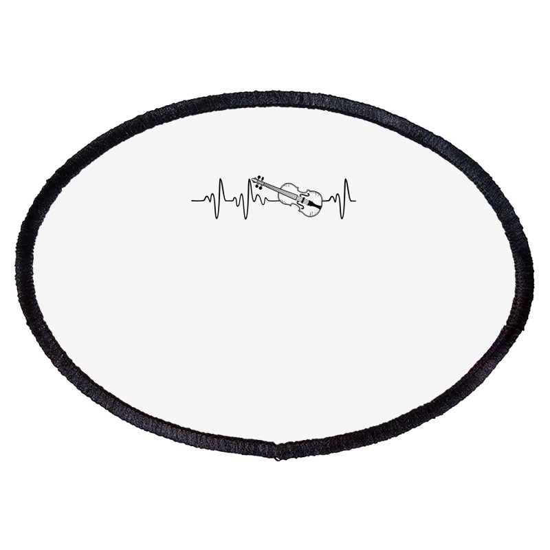 Violin Violinist Heartbeat String Instrument Musician T Shirt Oval Patch | Artistshot