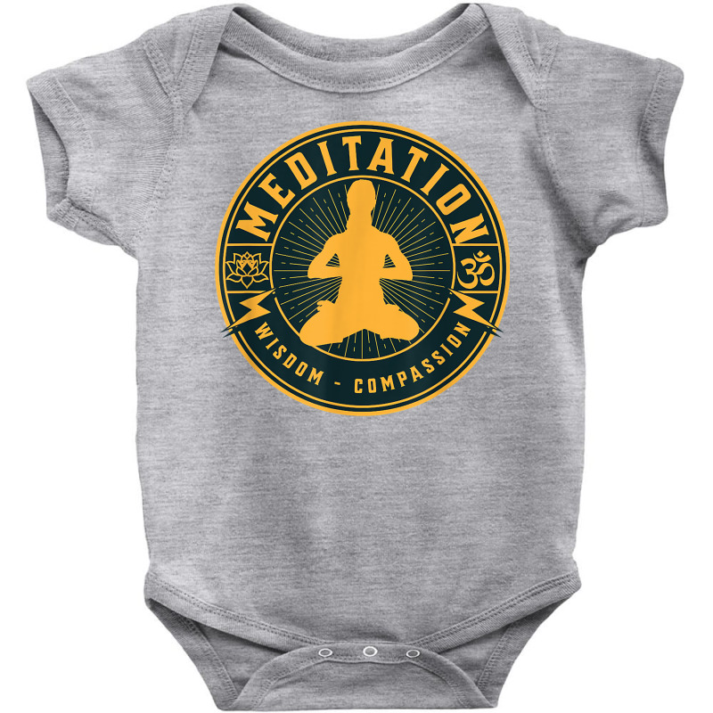 Meditation Wisdom Compassion   Sitting Meditator Lotus Om T Shirt Baby Bodysuit by latodorjnb | Artistshot