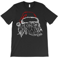 Dachshund Long Hair T  Shirt Long Haired Dachshund Dog With Santa Hat T-shirt | Artistshot