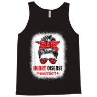 Womens Heart Disease Warrior Messy Bun Leopard Heart Disease T Shirt Tank Top | Artistshot