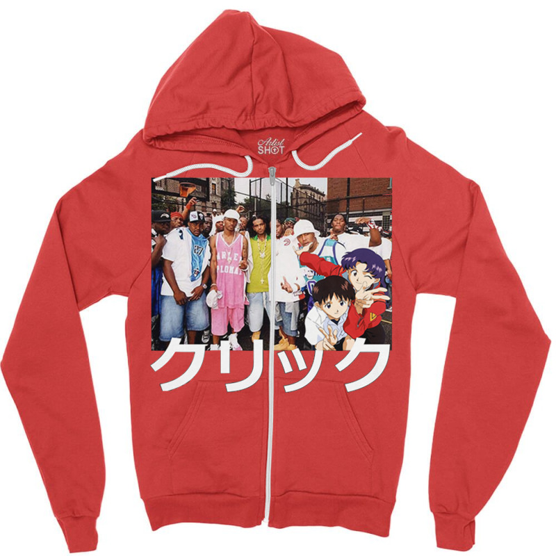 Dipset X Evangelion X Clique Zipper Hoodie | Artistshot