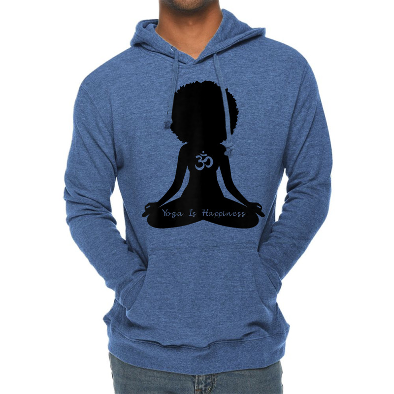 Womens Yoga Is Happiness Black Heritage Meditation Om Yoga T Shirt Lightweight Hoodie | Artistshot