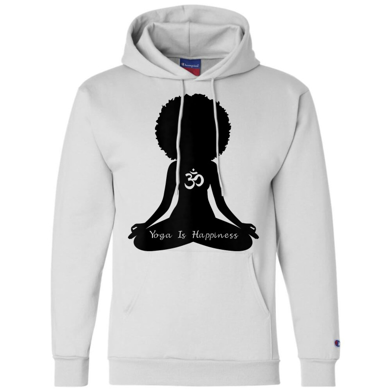 Womens Yoga Is Happiness Black Heritage Meditation Om Yoga T Shirt Champion Hoodie | Artistshot