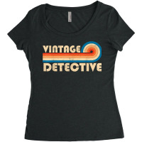 Vintage Detective Job Title Birthday Idea T Shirt Women's Triblend Scoop T-shirt | Artistshot