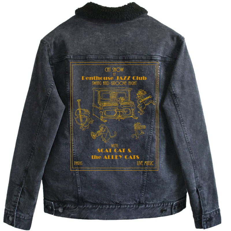 Aristocats Jazz Show Unisex Sherpa-Lined Denim Jacket by tomanipilevai | Artistshot