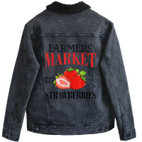 Farmers Market Pick Daily Strawberry Unisex Sherpa-lined Denim Jacket | Artistshot