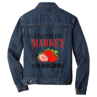 Farmers Market Pick Daily Strawberry Men Denim Jacket | Artistshot