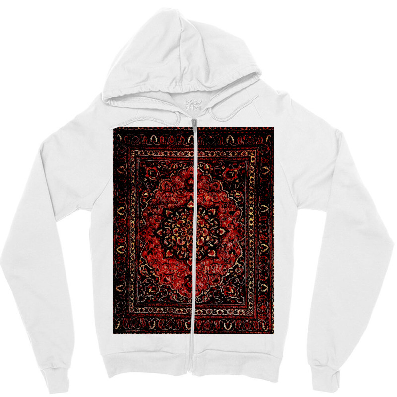 Persian Carpet Look In Rose Zipper Hoodie | Artistshot