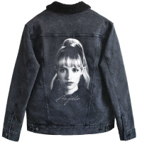 Angèle   Portrait Unisex Sherpa-lined Denim Jacket | Artistshot